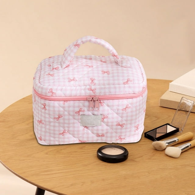 Neceser de viaje de gran capacidad | Organizador de cosméticos impermeable con compartimento separado para brochas | Gancho para baño, gimnasio y vacaciones | Azul cielo, rosa, amarillo