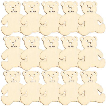 MIPCASE 40pcs Wooden Chip Slices Animal Craft Wood Shapes in Beige for New Year Festivities