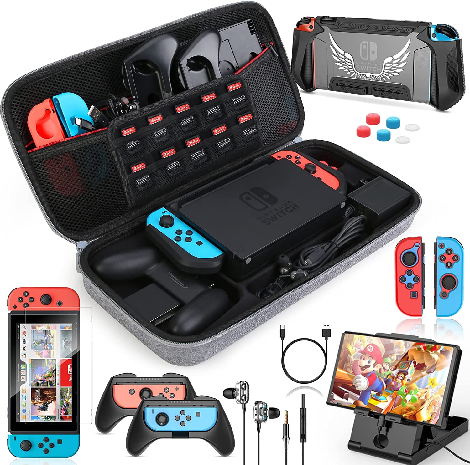 HEYSTOP Switch Lite Accessories Kit,Carrying Case Fit for Nintendo