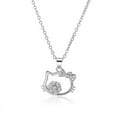 thumbnail image 1 of Collar de diamantes con forma de gato de dibujos animados, cadena de clavícula con diseño de nicho, estilo moderno, para chica, estudiante, novia, cadena de lana, 1 of 6