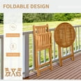 thumbnail image 4 of 3-Piece Outdoor Acacia Wood Bistro Set, Teak Folding Patio Table and 2 Chairs for Garden, Balcony, Porch, Rustic Foldable Furniture Set, No Assembly Required, 4 of 7