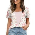 thumbnail image 1 of T-Shirt Imprimé pour Femmes Manches Courtes Col Rond Haut d'Été Mode Décontracté en Rose pour Usage Quotidien et Fêtes, 1 of 7