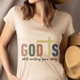 thumbnail image 4 of God’s Still Writing Your Story Christian Cross T-Shirt Unisex, Heliconia, Size 3XL, 4 of 6