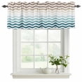 thumbnail image 2 of Teal Brown Ombre Valances for Windows, Decorative Rod Pocket Window Valance Curtains, Modern Art Gradient White Geometric Short Curtain Drapes for Kitchen/Living Room, 2 Panels, 54" W x 18" L, 2 of 8