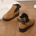 thumbnail image 5 of LRGSHF Women's Ankle Boots Chunky Low Heels Booties Slip On Elastic Fall Short Boots Round Toe Solid Faux Suede Casual Booties Back Bow Decor Non-Slip Comfortable Walking Shoes, 5 of 5