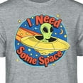 thumbnail image 2 of Teelocity I Need Some Space Alien Graphic T-Shirt (Large - Standard Fit, Athletic Heather), 2 of 4
