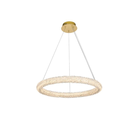 Elegant Lighting Bowen 26 inch Adjustable LED Chandelier in Satin Gold