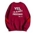 thumbnail image 4 of Sakmal No Hoodie Womens Sweatshirts Red Cute Sweatshirts Soft Letter Print Fall Fashion Tops, 4 of 5