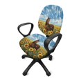thumbnail image 2 of ZUXONGSY Sunflower Horse Office Chair Cover 2 Pieces Polyester Rolling Chair Cover Skin Friendly High Back Computer Chair Cover Suitable for Most Decorating Styles Decorating Old Chairs, 2 of 7