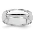 thumbnail image 6 of 925 Sterling Silver 6mm Half Round Milgrain Band Ring Size 12.5, 6 of 7