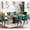 Style1-black & Green, variant on 5 Pieces Faux Marble Dining Table Set for 4, 63"-79" Extendable Dining Room Table and 4 Blue Tufted Chairs Set for 4, Modern Large Expandable Kitchen Table with White Double Columns Base