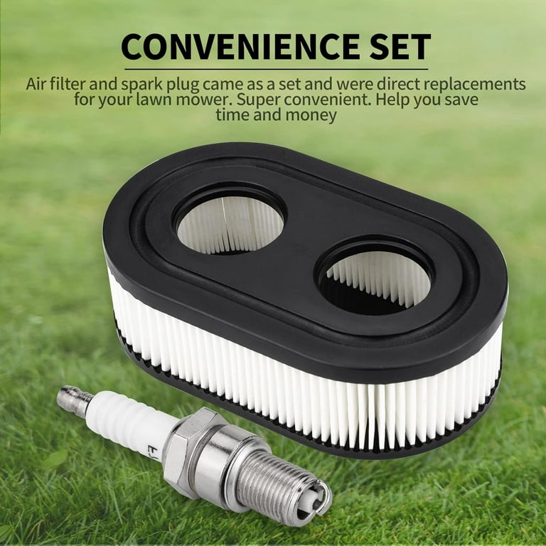 Air Filter Spark Plug for Troy Bilt TB110 TB115 TB200 TB230 TB330 TB370 Walk Behind Lawn Mower