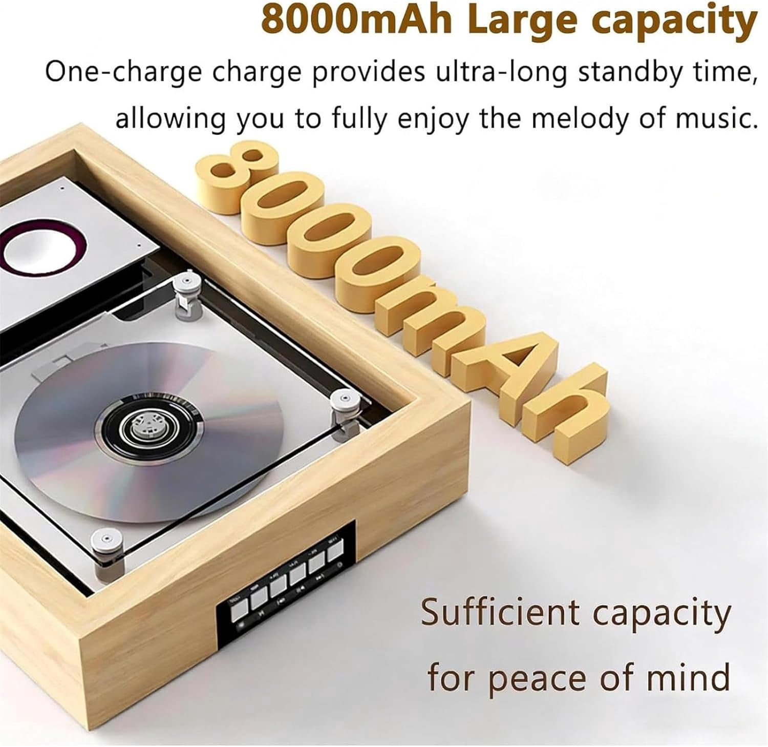 Wall Mountable CD Player, Music Frame Cd Player, Include CD, USB, FM, Two-Way Bluetooth 5.1, and AUX Modes, for Home/Corridor/Office/Wall Decor,Silver