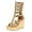 Gold, variant on Women's Roman Retro Metallic Hollow out Leather Platform Wedge Mid Calf Boots Beach Summer Buckles Chunky Heels Gladiator Dressy Sandals Gold Size 7