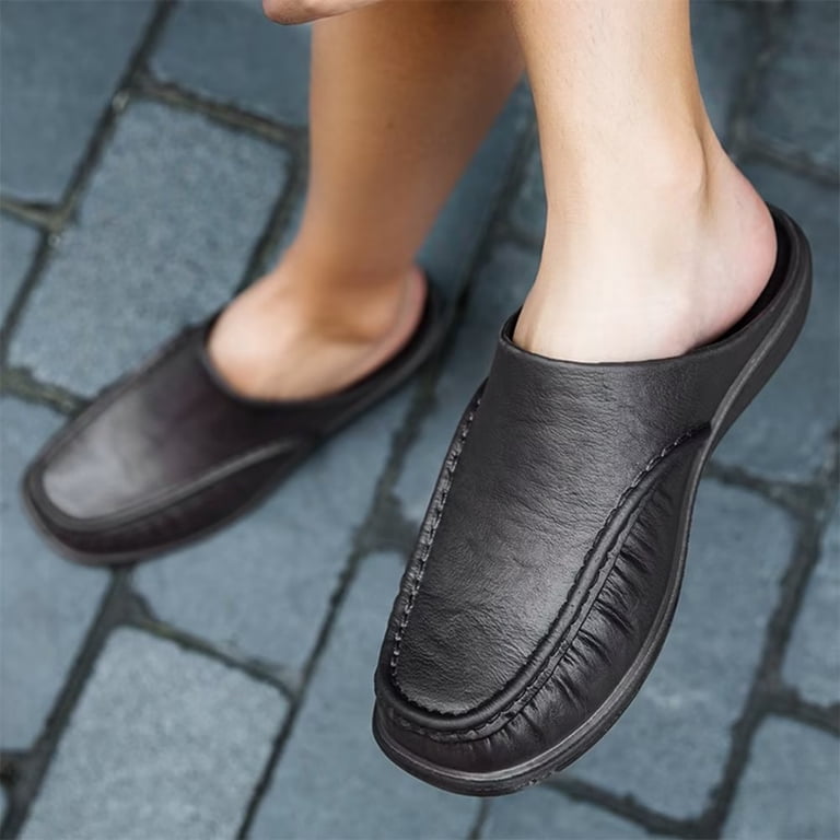 Men Shoes Driving Mules/ Slides Black- size 11. Dumajo Mens Sandals Slippers Mules Slides Slip on  main image 3