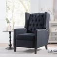 thumbnail image 3 of 27" Wide Manual Wingback Recliner Chair, Vintage Accent Chair, Recliner Chair with Nailhead Trim and Birch Legs, Tufted Single Sofa Chair, for Home, Living Room, Office, Bedroom, Black, 3 of 7
