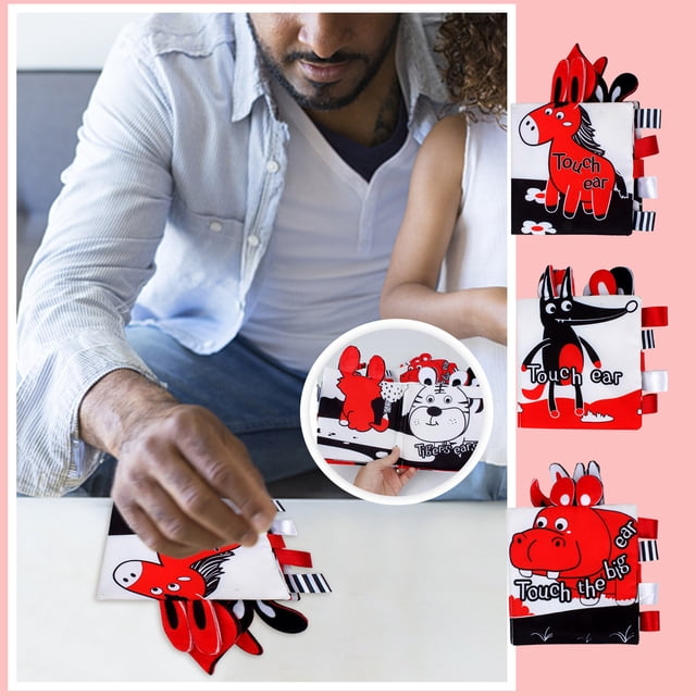 Libros En Tela con Animales para Bebés Xihbxyly, Educativo, Rasgar y Etiquetar