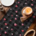 thumbnail image 3 of Galentine's Day Table Runner 72 Inches, Gnomes Pink Love Balloon Black Lattice Bed Runner Dresser Scarves Tabletop for Indoor Outdoor Parties/Ceremony/Banquet, 16" x 72", 3 of 9