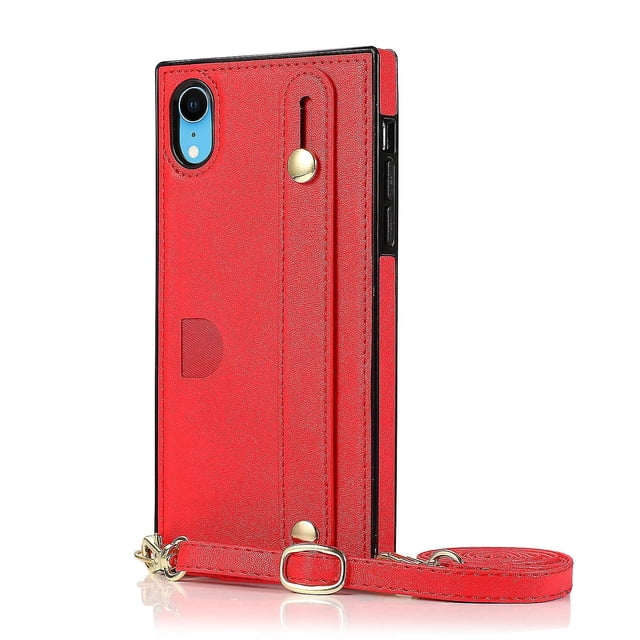 Funda para iPhone XR con cordón de piel sintética