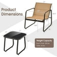 thumbnail image 4 of Costway 3 Pieces Patio Conversation Set Outdoor Metal Chair & Table Tempered Glass Top, 4 of 11