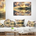thumbnail image 3 of Designart Hill Overlooking the Seaside Town - Landscape Printed Throw Pillow - 18x18, 3 of 4