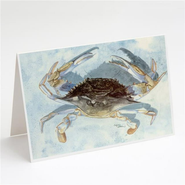 Cartes de Vœux et Enveloppes de Crabe Bleu - Pack de 8