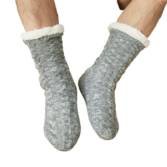 Liveday Fuzzy Socks Solid Color Warm Plush Soft Padded Slipper Sock Sleep Stocking For Men Boys New