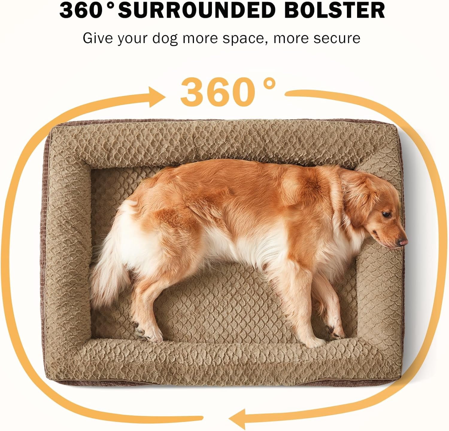 Orthopedic Dog Beds Large Sized, XL Washable Egg-Crate Memory Foam Dog Couch Bed with Washable Removable Cover, Waterproof Lining and Nonskid Bottom