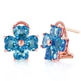 thumbnail image 1 of Galaxy Gold 7.6 Carat 14k Solid Rose Gold French Clip Earrings with Natural Blue Topaz, 1 of 3