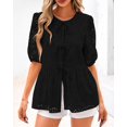 thumbnail image 3 of Blusa KIRUNDO para mujer con lazo en la parte delantera y encaje bordado, 3 of 9