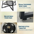 thumbnail image 4 of 47 Inch Round Dining Table Set for 4-6 with Storage Shelf & Metal Base, Circle Wooden Kitchen Table Set for Dining Room-Black (Only  Table ), 4 of 7