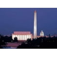 thumbnail image 2 of Highmith, Carol 32x24 Gold Ornate Wood Framed with Double Matting Museum Art Print Titled - Our treasured monuments at night, Washington D.C. - Vintage Style Photo Tint Variant, 2 of 4