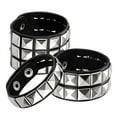 thumbnail image 1 of 3 uds., pulseras punk con para hombres y mujeres, brazalete gótico de material cuero , puños con hebilla, brazalete con remaches, Yuyangstore Pulseras Punk, 1 of 8