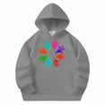 thumbnail image 5 of bbymog Girls' Fashion Printed Sweatshirt Fall Long Sleeve Pullover Hoodies with Pocket Casual Sweatshirts for Teen Girls Gray J 9 Years, 5 of 6
