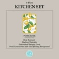 thumbnail image 4 of Martha Stewart Lots of Lemons Modern Kitchen Towel, Oven Mitt & Potholder Set 4-Pack, White-Yellow, 2KT: 16"x28", OM: 7"x13", PH: 7"x10", 4 of 11