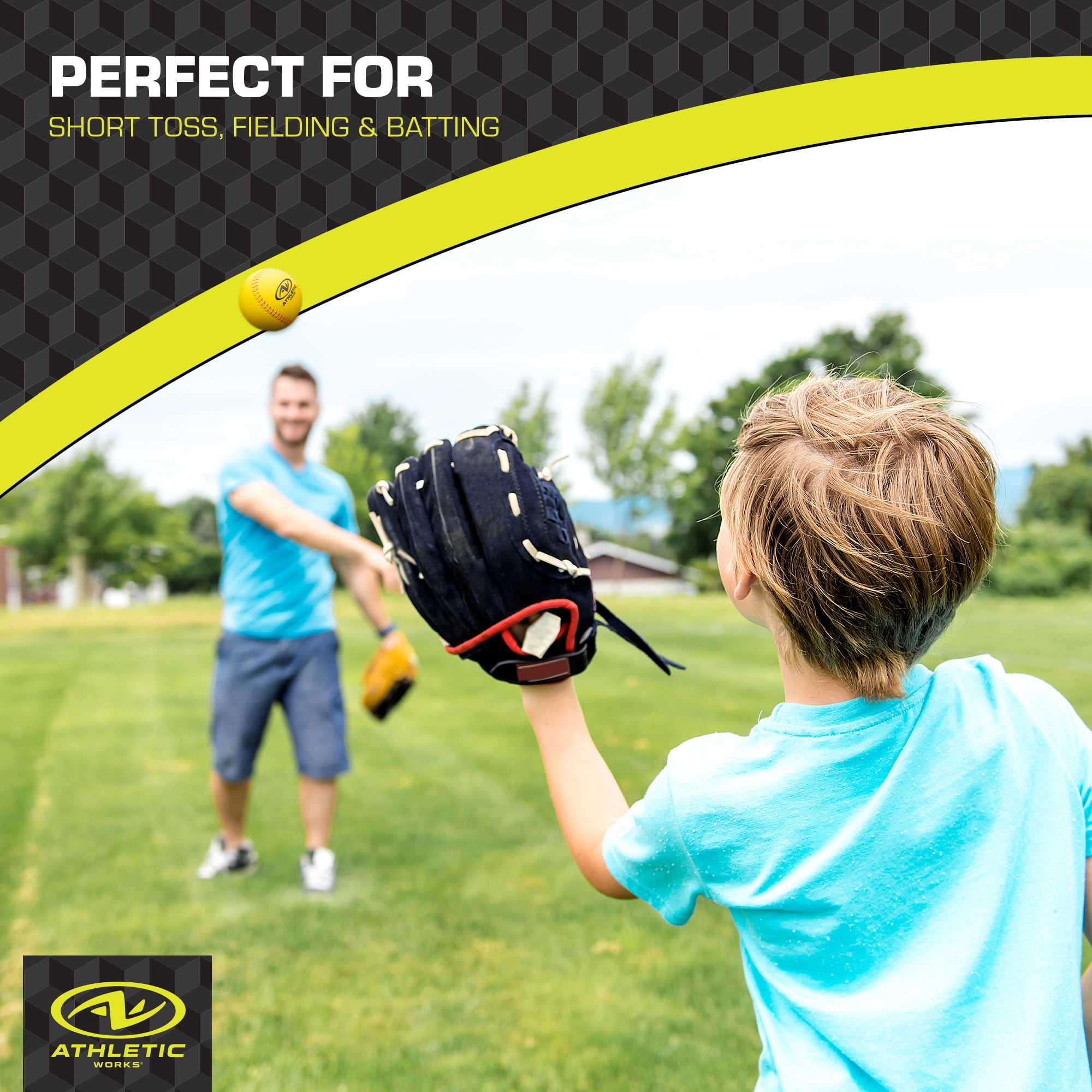 Athletic Works Foam Baseball - Safe and Soft Practice for Kids and Beginners