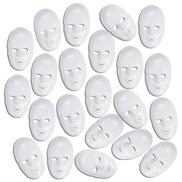 4e's novelty 24 bulk diy plastic white full face party masks crafts