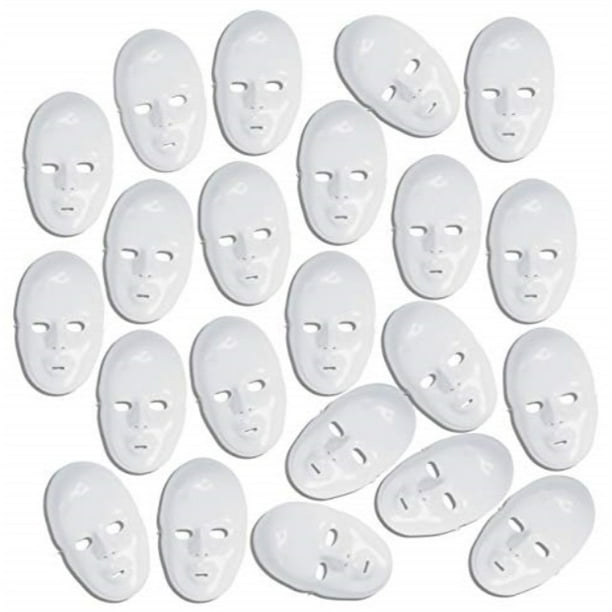4e's novelty 24 bulk diy plastic white full face party masks crafts