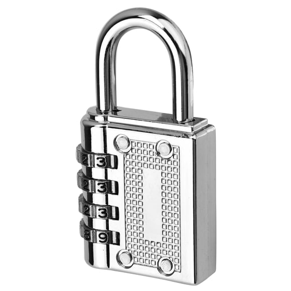 Candado Con Contraseña de Combinación, Candado para Cajón de Gimnasio, Alta Seguridad para Equabaje, Aleación de Zinc, Negro/Plata