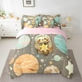 thumbnail image 2 of Castle Fairy Cute Animal Sloth Twin Bedding Sets 7-Piece for Preppy Child,Galaxy Planet Bedding Comforter Set Microfiber,Starry Sky Breathable Sheet Sets,Gradient Home Decor,Reversible, 2 of 8