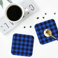 thumbnail image 4 of Pofeuu Buffalo Plaid Blue Black Print Coasters for Drinks, 4Pack PU Leather Coasters, Bar Drink Coasters for Tabletop Protection, Furniture from Damage-Square, 4 of 6