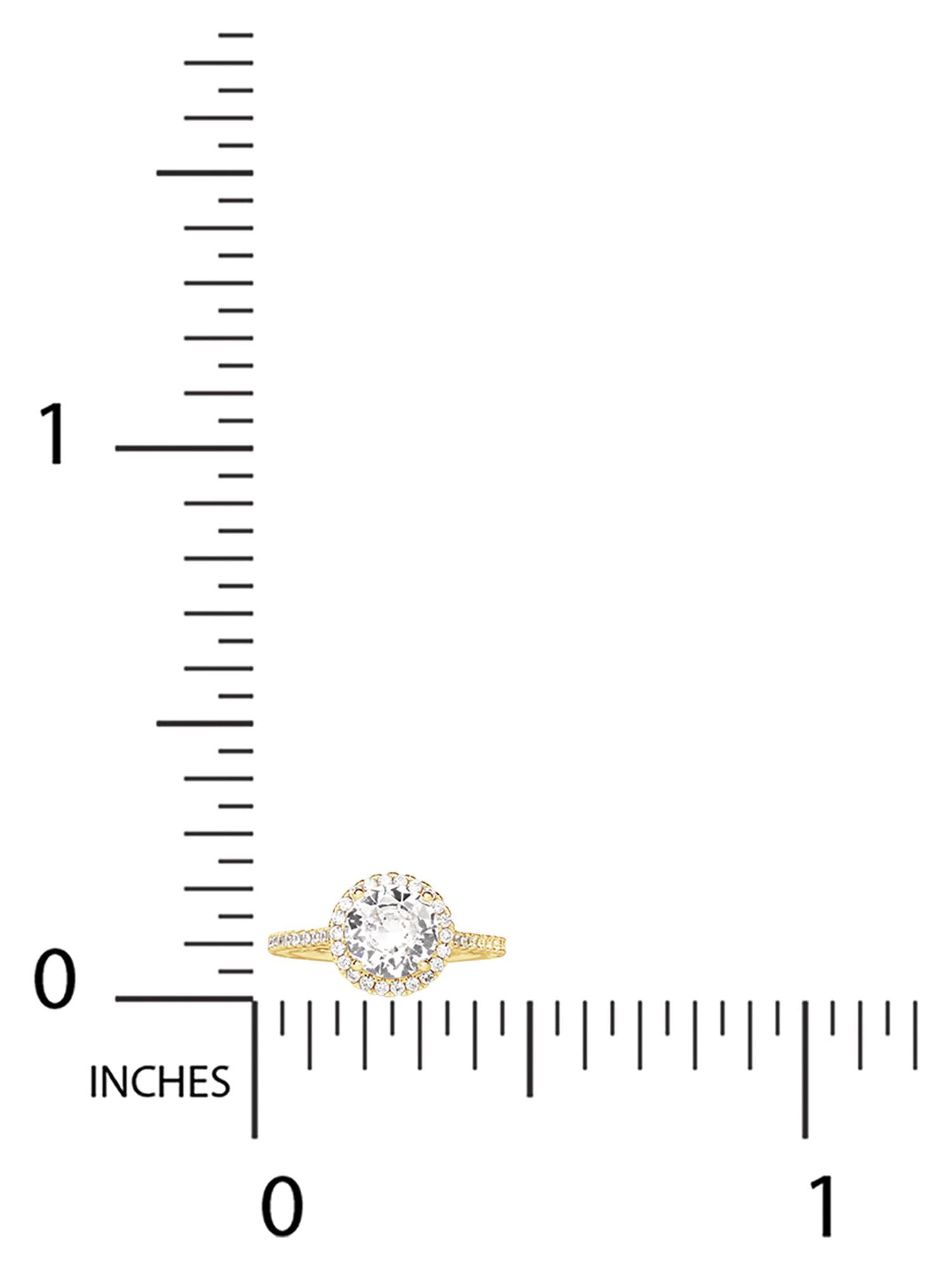 Believe by Brilliance Women's 14kt Gold Flash Plated and Cubic Zirconia Engagement Ring, Size 7