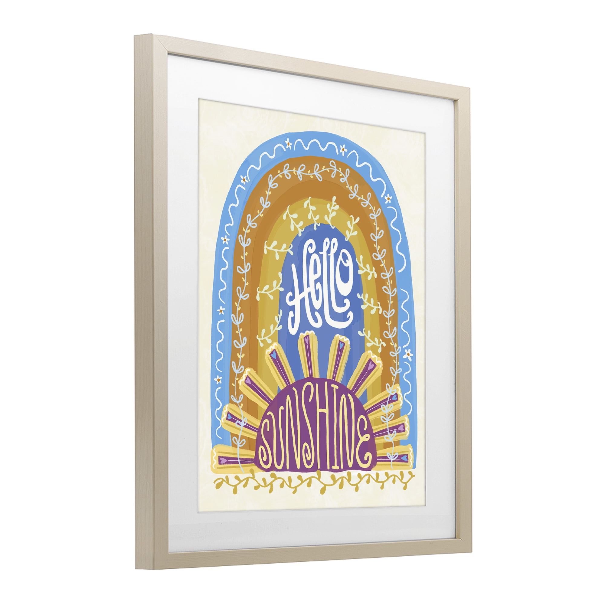 Stupell Industries Boho Hello Sunshine Birch Framed Print Under Glass, design by Connie Summers
