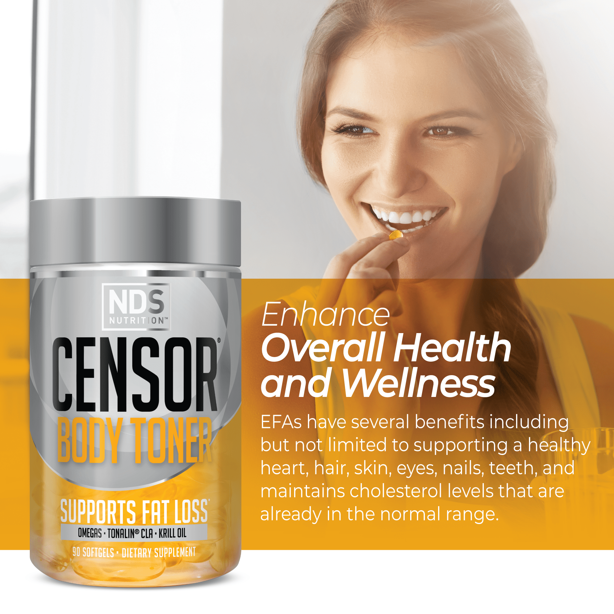 NDS Nutrition Censor - Fat Loss And Body Toner With CLA, 90 Softgels