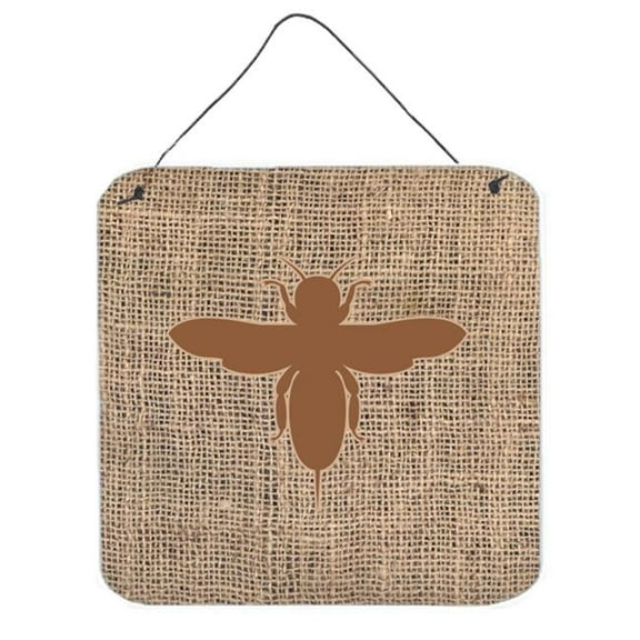 Bee Burlap And Brown Aluminium Metal Wall Or Door Hanging Prints
