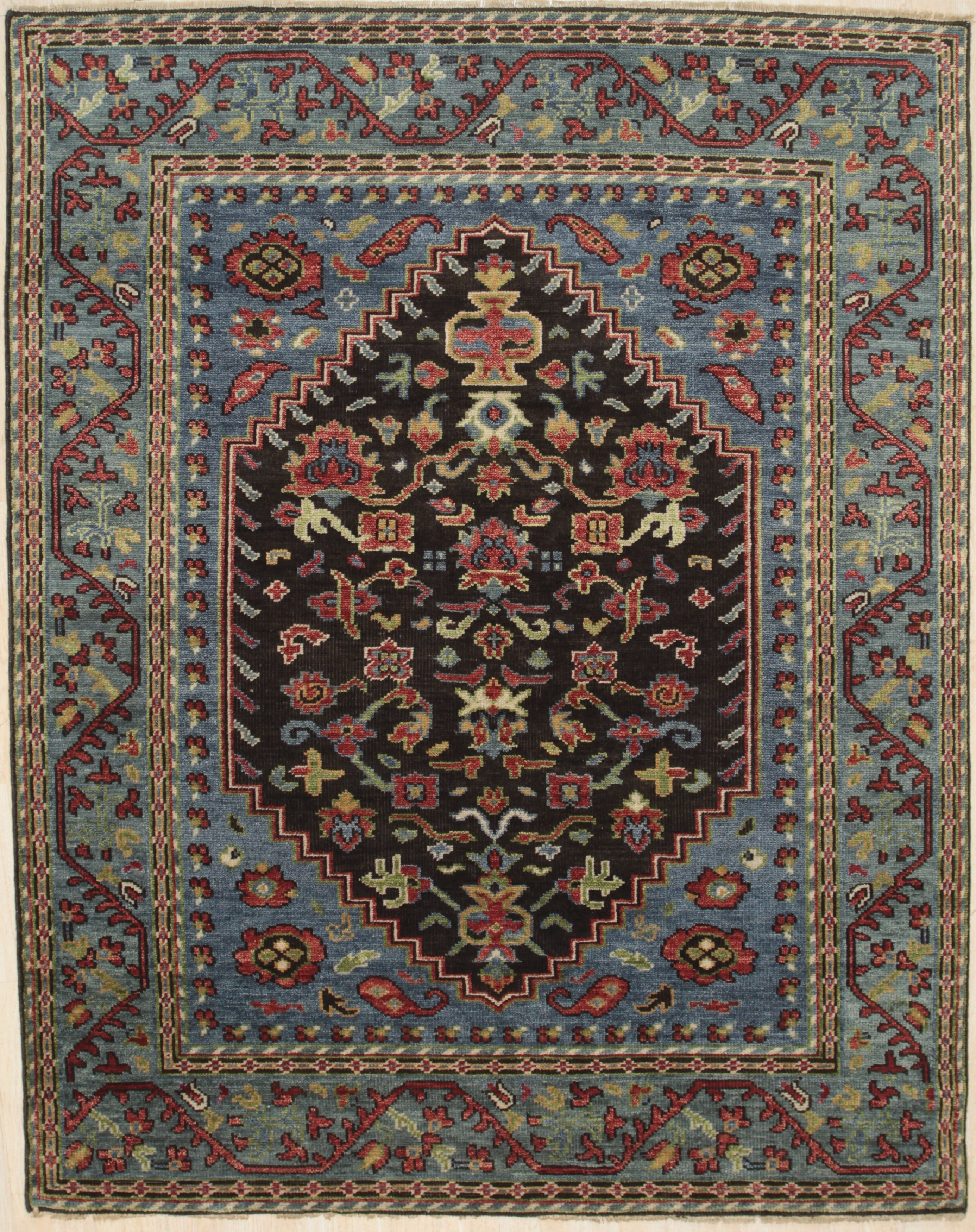 8' x 10' Green EORC KC30783OL8X10 Handknotted Wool Bijar Collection Rug Olive 8' x 10' Green EORC KC30783OL8X10 Handknotted Wool Bijar Collection Rug Olive
