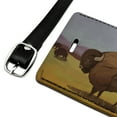 thumbnail image 2 of American Bison Buffalo Herd on the Plains Rectangle Leather Luggage Card Suitcase Carry-On ID Tag, 2 of 7