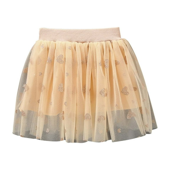 Cathalem Girls Skirt Girls Rainbow Flower Tulle Skirt Toddler Tutu Girls Clothes (Yellow,6-7 Years)