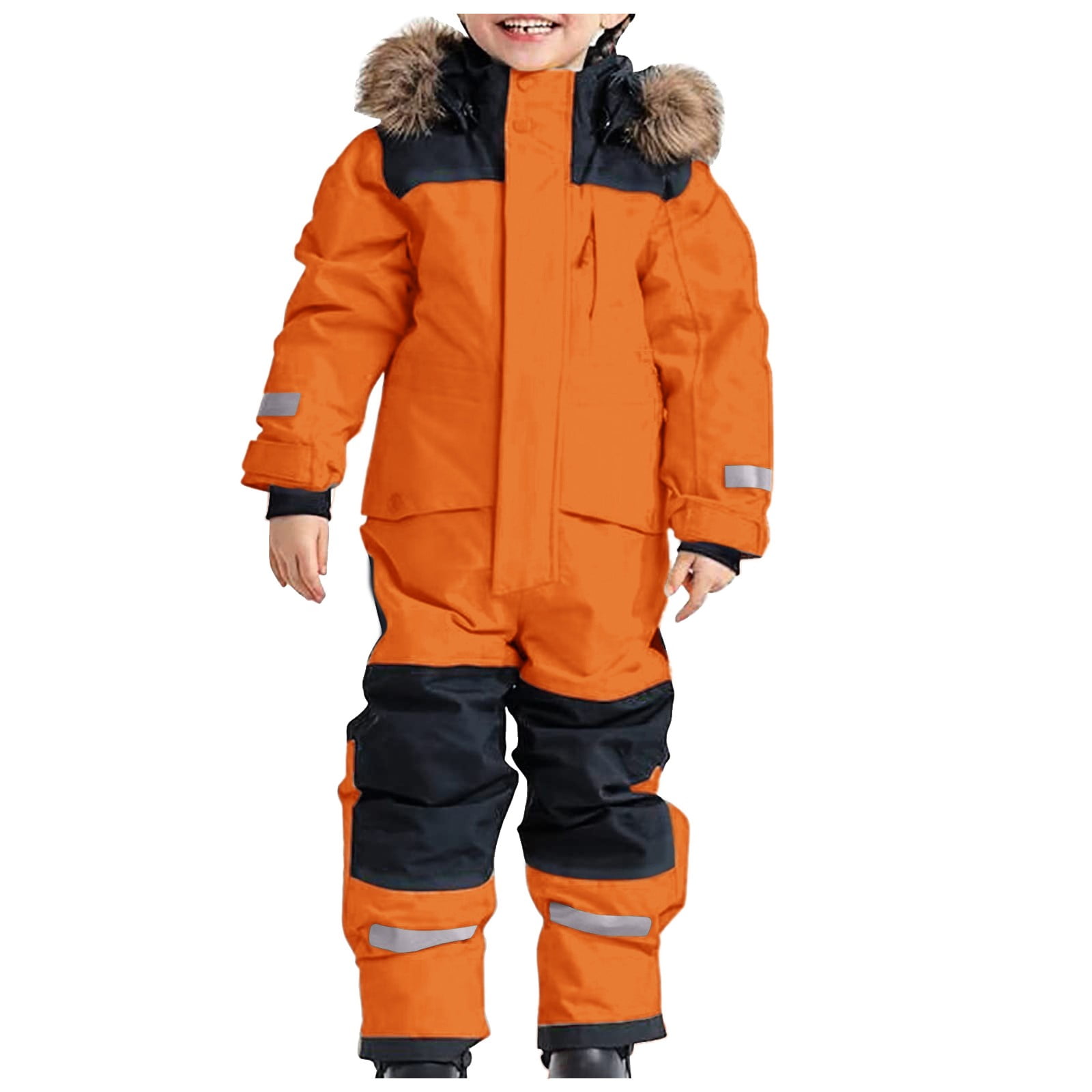 Combinaison De Ski Enfant Une Pièce – Imperméable, Respirante, Coupe-Vent, Bandes Réfléchissantes, Capuche Amovible, Vêtement Neige Chaud Garçons Filles