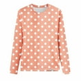 thumbnail image 3 of Womens Fall Clothes, Long Sleeve Shirts for Women Fashion Loose Fit Dots Printed Crewneck T-Shirts, 3 of 3